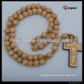 8mm Carved Holy Land Wooden Beads Rosary